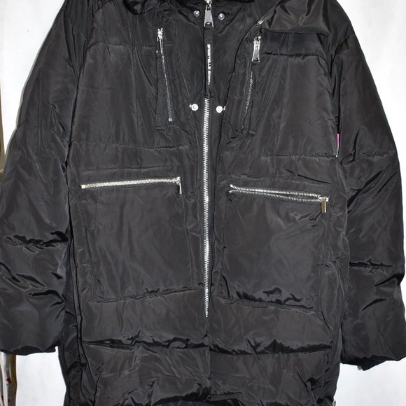 $200 Bagatelle Sport Hood Layered Puffer PARKA coat Water RESISTANT BLACK XL - Picture 7 of 10